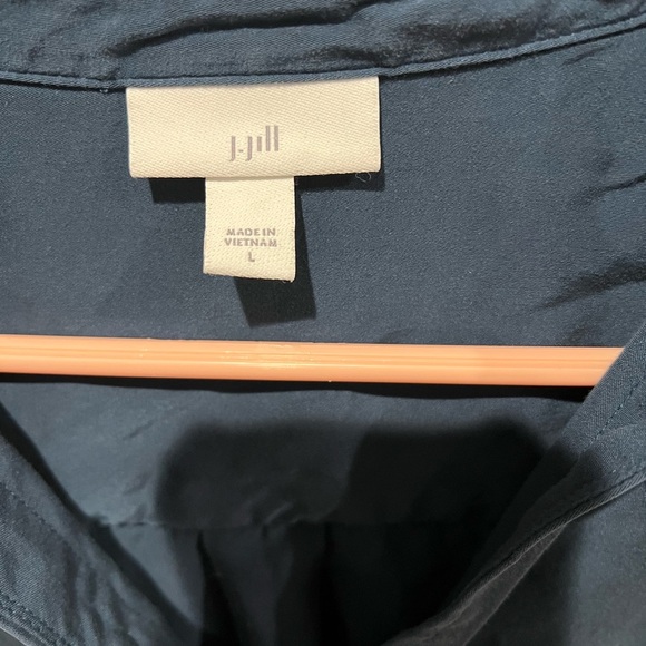 J Jill Blue Button Down 100% Modal Rayon Top Size L EUC - Picture 4 of 6